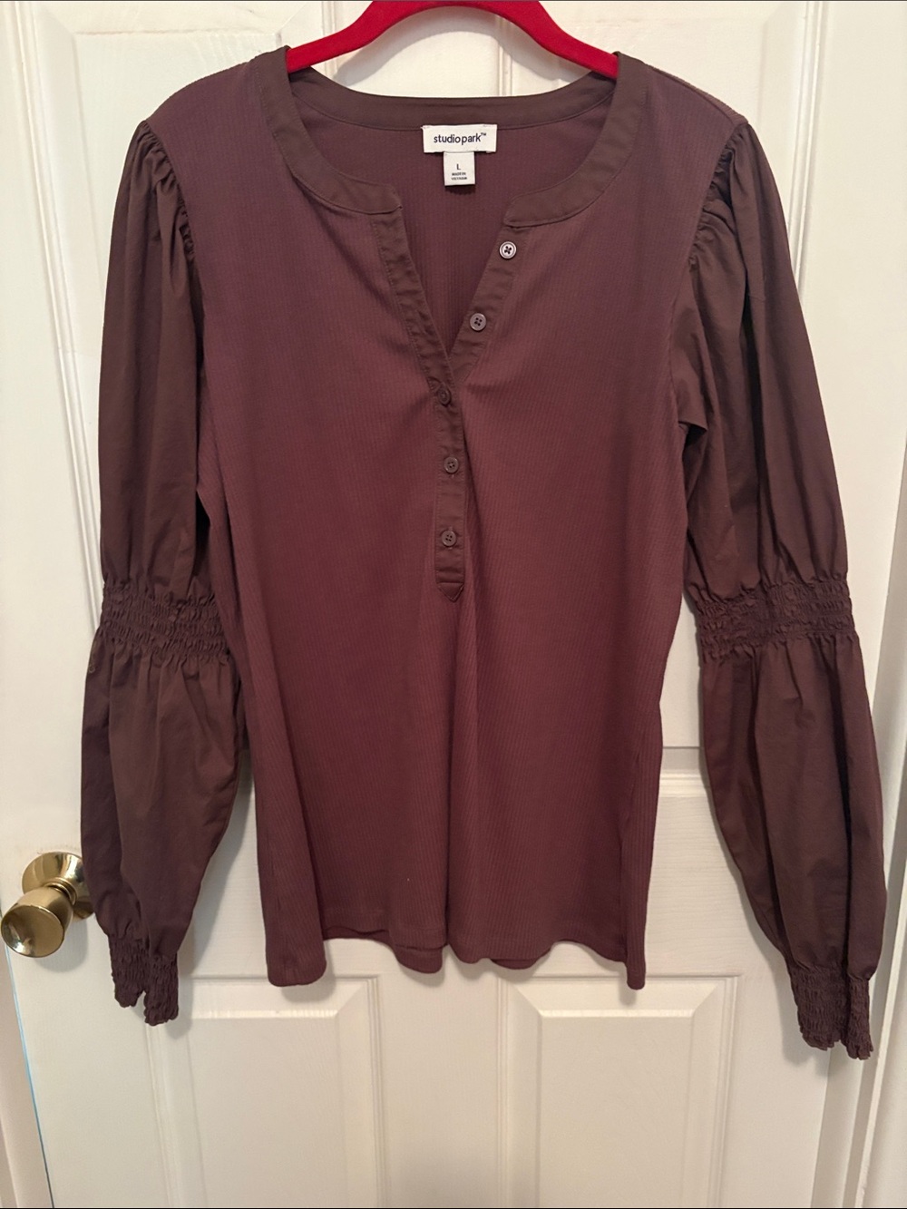 QVC Studio Park top with detailed sleeves
